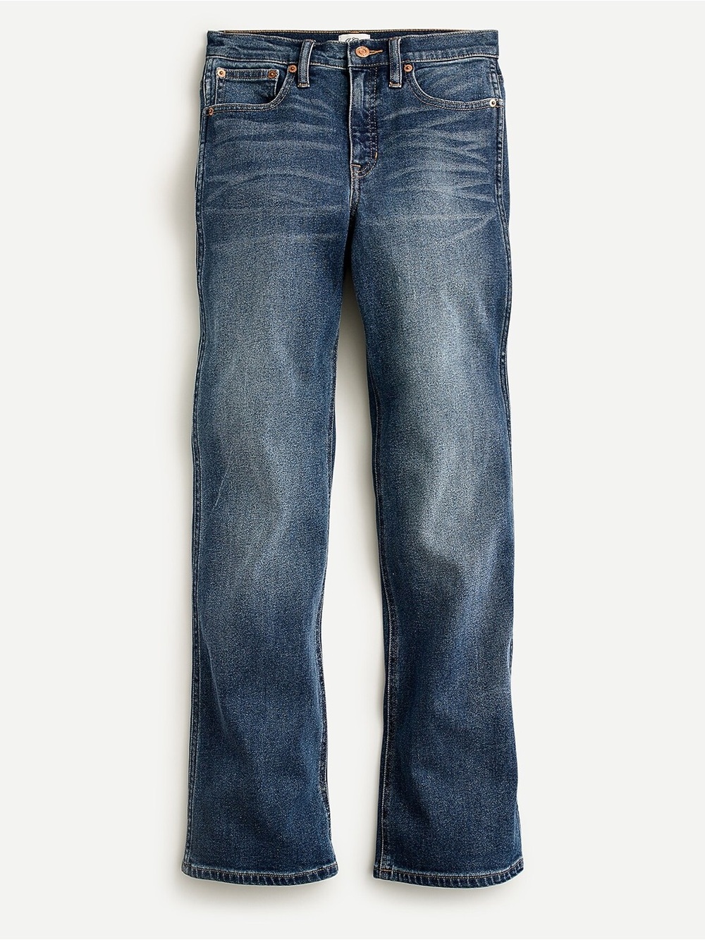 NWT J. CREW High-rise full-length flare jean in white Secret Garden wash